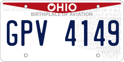 OH license plate GPV4149