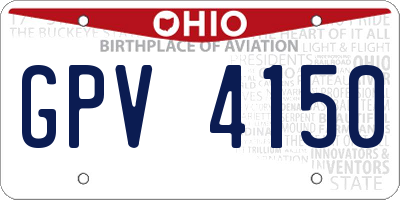 OH license plate GPV4150