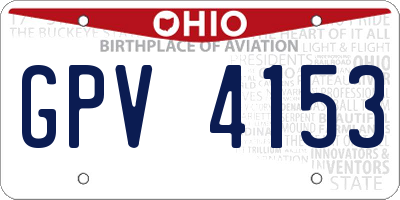 OH license plate GPV4153