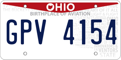 OH license plate GPV4154