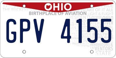 OH license plate GPV4155