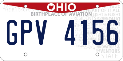 OH license plate GPV4156