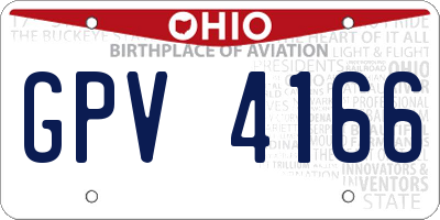 OH license plate GPV4166
