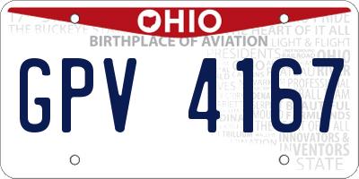 OH license plate GPV4167