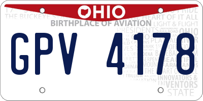 OH license plate GPV4178