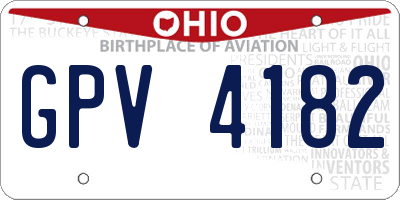 OH license plate GPV4182