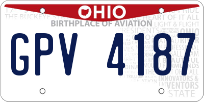 OH license plate GPV4187
