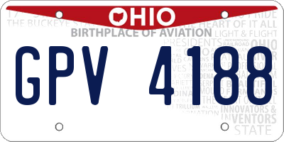 OH license plate GPV4188