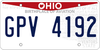 OH license plate GPV4192