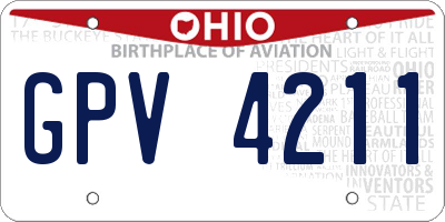 OH license plate GPV4211