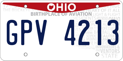 OH license plate GPV4213