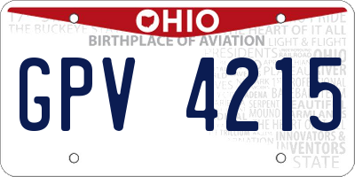 OH license plate GPV4215