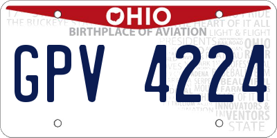 OH license plate GPV4224