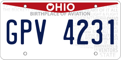 OH license plate GPV4231