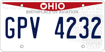 OH license plate GPV4232
