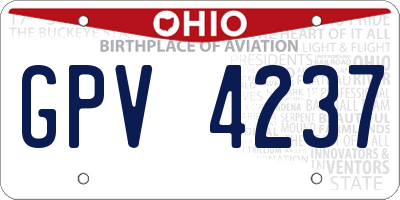 OH license plate GPV4237