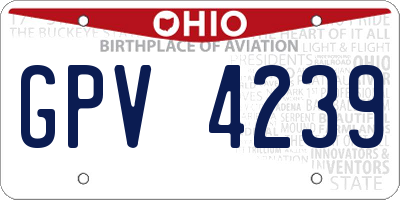 OH license plate GPV4239