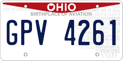 OH license plate GPV4261