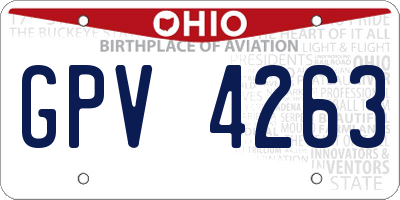 OH license plate GPV4263