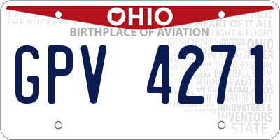 OH license plate GPV4271