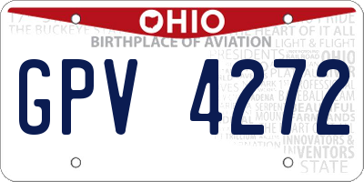 OH license plate GPV4272