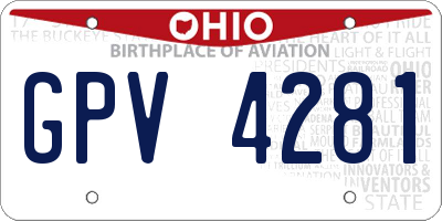 OH license plate GPV4281