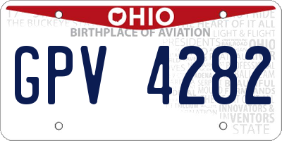 OH license plate GPV4282
