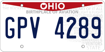 OH license plate GPV4289