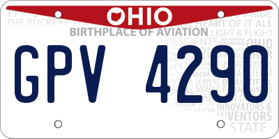 OH license plate GPV4290