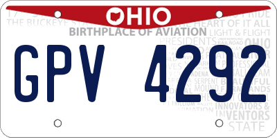 OH license plate GPV4292