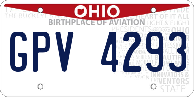 OH license plate GPV4293