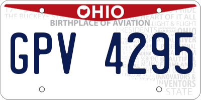 OH license plate GPV4295