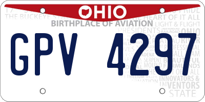 OH license plate GPV4297