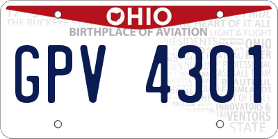 OH license plate GPV4301