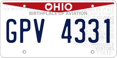 OH license plate GPV4331