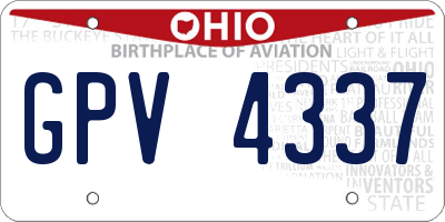 OH license plate GPV4337