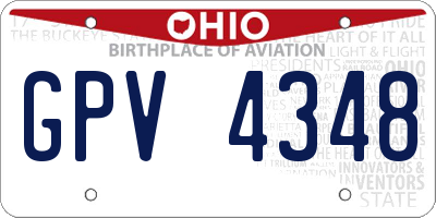 OH license plate GPV4348