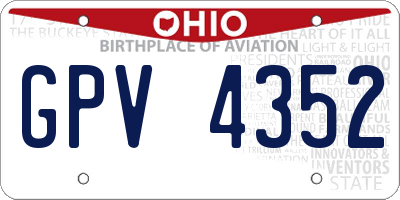 OH license plate GPV4352