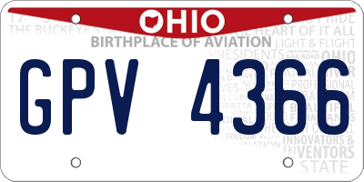 OH license plate GPV4366