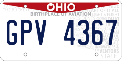 OH license plate GPV4367