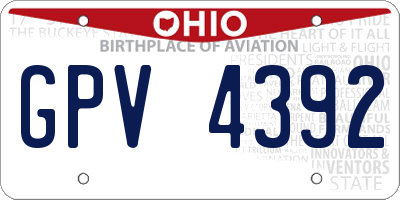 OH license plate GPV4392