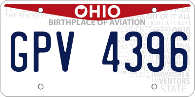 OH license plate GPV4396