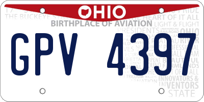 OH license plate GPV4397