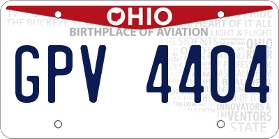 OH license plate GPV4404