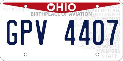 OH license plate GPV4407