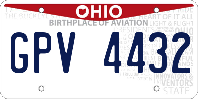 OH license plate GPV4432