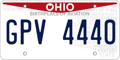 OH license plate GPV4440