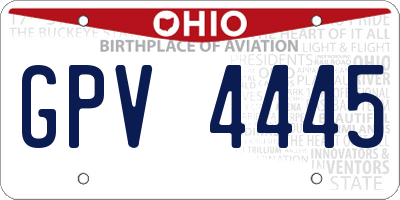 OH license plate GPV4445