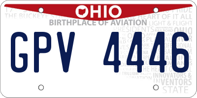 OH license plate GPV4446