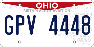 OH license plate GPV4448